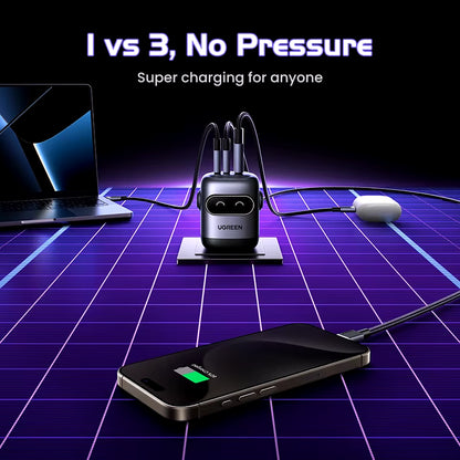 【US Plug】 65W 30W Gan Charger Robot Design QC4.0 3.0 PPS for Iphone 17 16 15 Pro Macbook Laptops Tablet PD3.0 Fast Charg