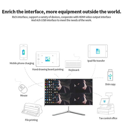 22 Inch All-In-One Desktop A8 -7410 AMD All in One Computer Full Set Gaming PC DDR3 512GB SSD PC All in One