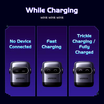 【US Plug】 65W 30W Gan Charger Robot Design QC4.0 3.0 PPS for Iphone 17 16 15 Pro Macbook Laptops Tablet PD3.0 Fast Charg