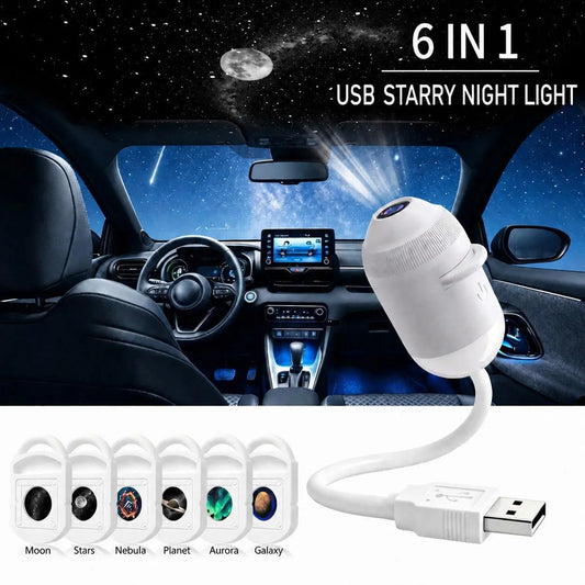 [2026 New Upgraded] 2-In-1 Galaxy Projector Light, Usb-Powered Projector Light with Starry Sky Ceiling Projection, LED Ambient Lamp for Kids Room Decor, Bedroom