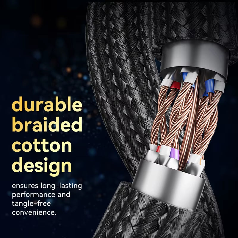CAT8 Ethernet Cable 40Gbps 2000Mhz CAT 8 Networking Cotton Braided Internet Lan Cord for Laptops PS 5 Router RJ45 Cable