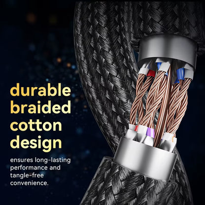 CAT8 Ethernet Cable 40Gbps 2000Mhz CAT 8 Networking Cotton Braided Internet Lan Cord for Laptops PS 5 Router RJ45 Cable