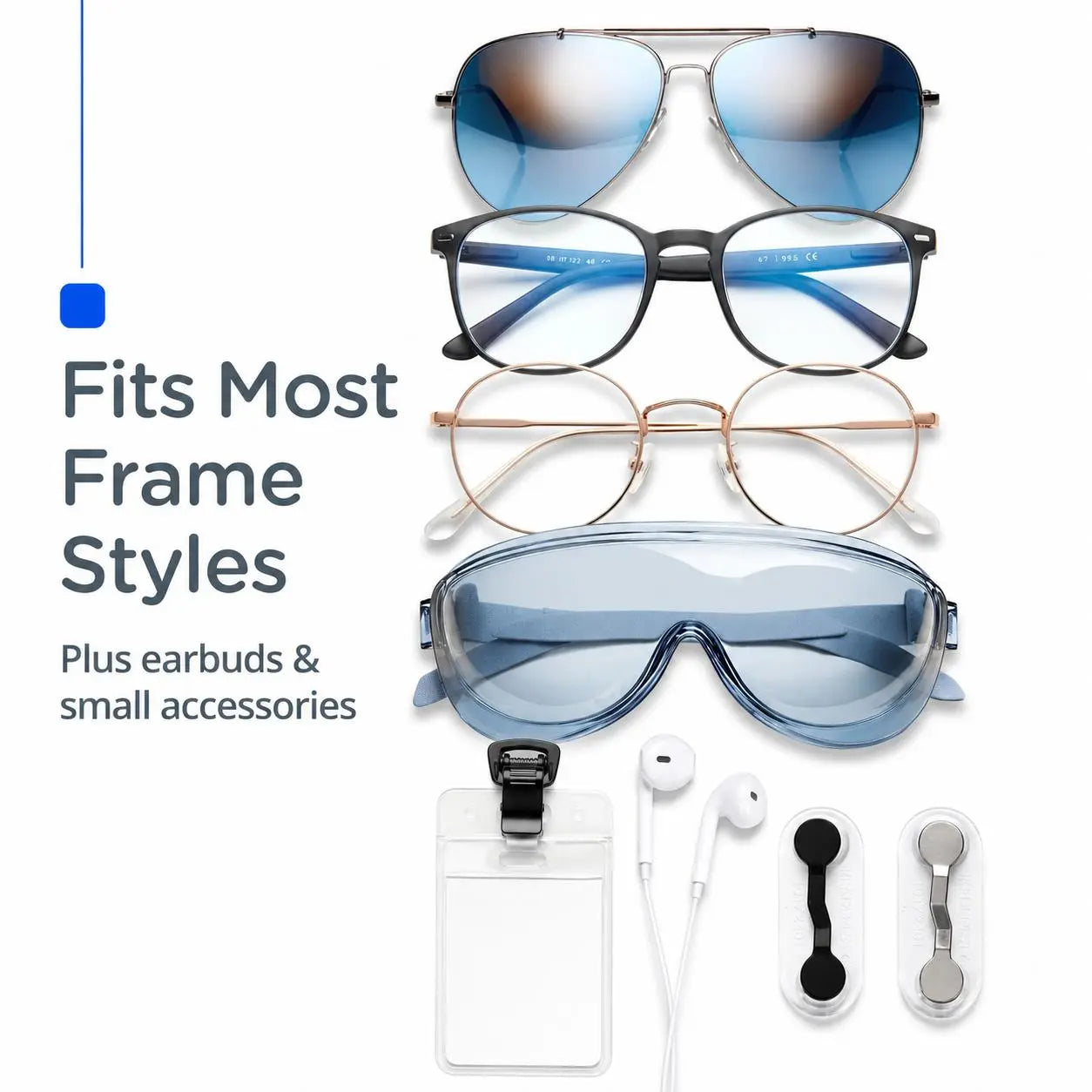 2 Pack Magnetic Eyeglass Holder Clips, Stainless Steel Black Glasses Fastener, Portable Eyewear Storage Clip for Sunglasses, Reading Glasses & Earphones