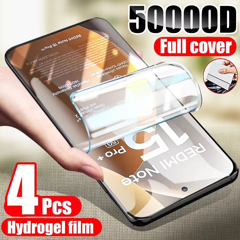 4PCS Hydrogel Film for Xiaomi Redmi Note 15 14 13 12 11 10 9 Pro plus Screen Protector for Redmi Note 14S 12S 11S 10S Soft Film