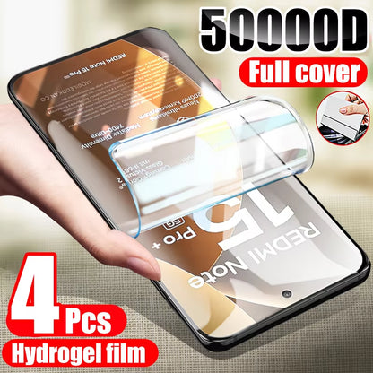 4PCS Hydrogel Film for Xiaomi Redmi Note 15 14 13 12 11 10 9 Pro plus Screen Protector for Redmi Note 14S 12S 11S 10S Soft Film
